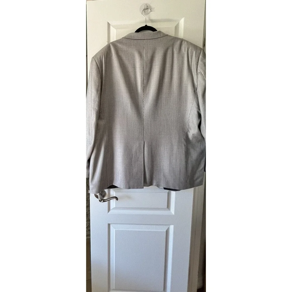 Stafford Men's Light Grey Micro Check Three Button Blazer Jacket Business Casual